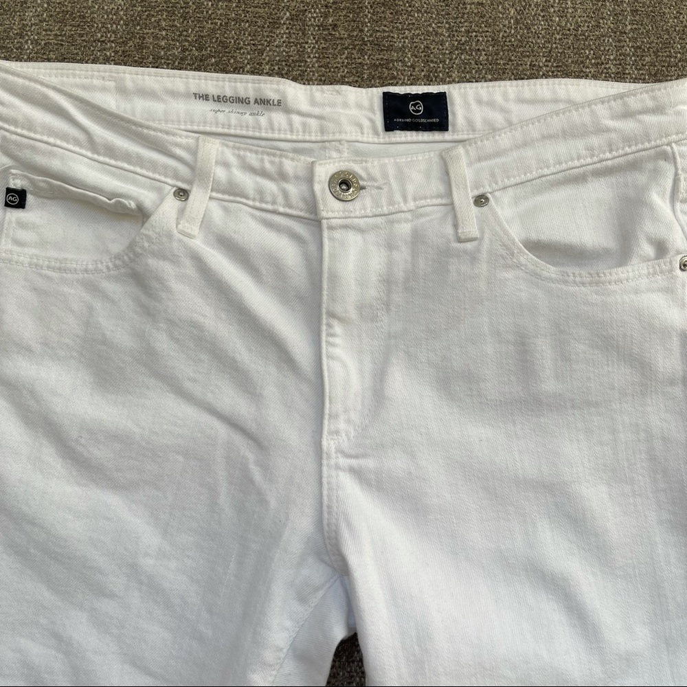 AG Legging Ankle Skinny in white with raw hem NWOT_3